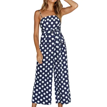 

LASPERAL Women Sleeveless Dot Jumpsuit Sexy Straps Jumpsuit Female Romper Summer Bodysuit Street Club Fashion Women Clothing