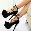 LAIGZEM imitación gamuza Mujer tacones plataforma encaje tacones Stiletto Zapatos básicos fiesta Sexy Mujer Zapatos Mujer talla grande 34-52 ► Foto 1/5