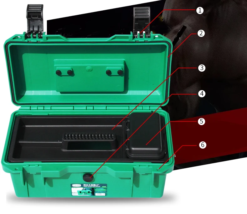 LAOA водостойкий набор инструментов 15 "/17"/19 "ящик для инструментов два слоя закрывающийся контейнер противоударный корпус пластиковый ящик
