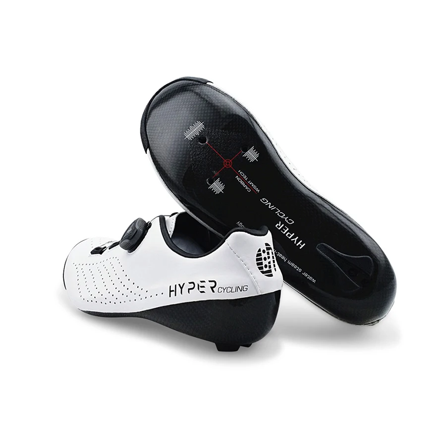 Original Hyper Cycling Shoes Heat Moldable 3K Carbon Fiber Road Bike Sneakers 1 Shoelaces Self-locking Thermoplastic Bicycle