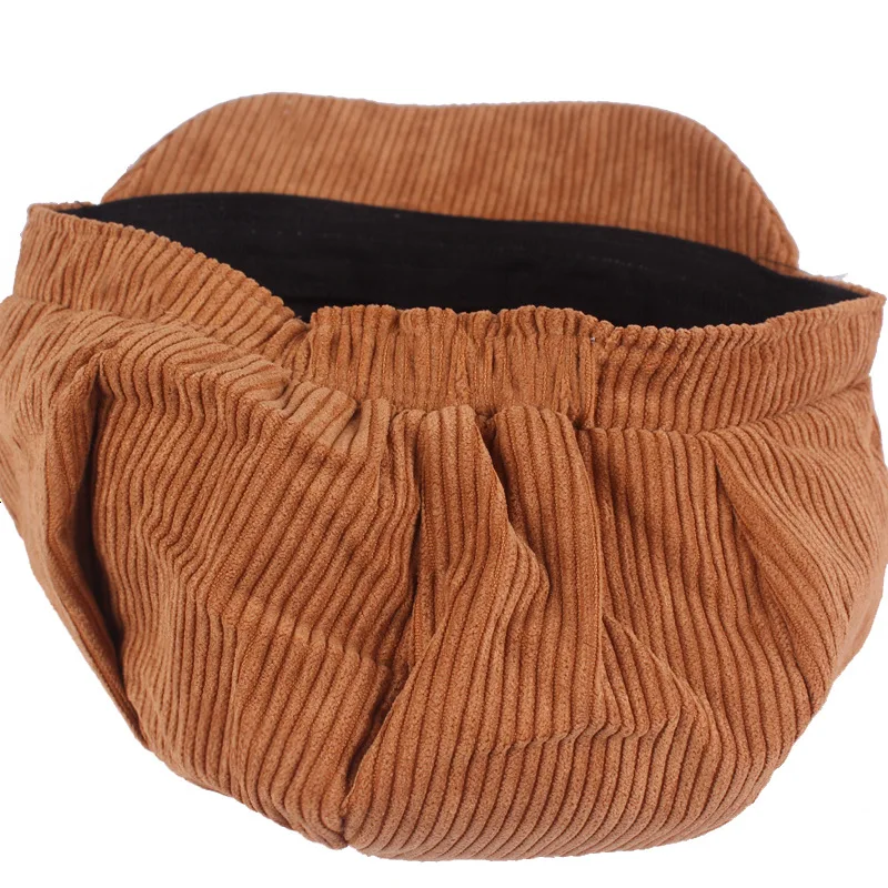 Retro Newsboy Cap for Women Solid Corduroy Paperboy Cabbie Beret Female Octagonal Casquette Ladies