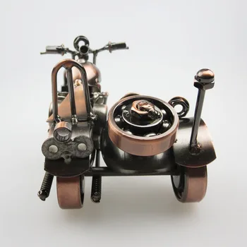 

Retro Iron side three-wheeled motorcycle model craft Office home creative decoration ornament Miniature Desktop Art Ornaments