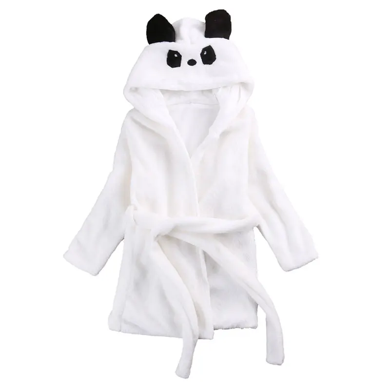 Cute Cartoon Baby Kids Boys Girls Robes Hooded Bathrobe Toddler Boy