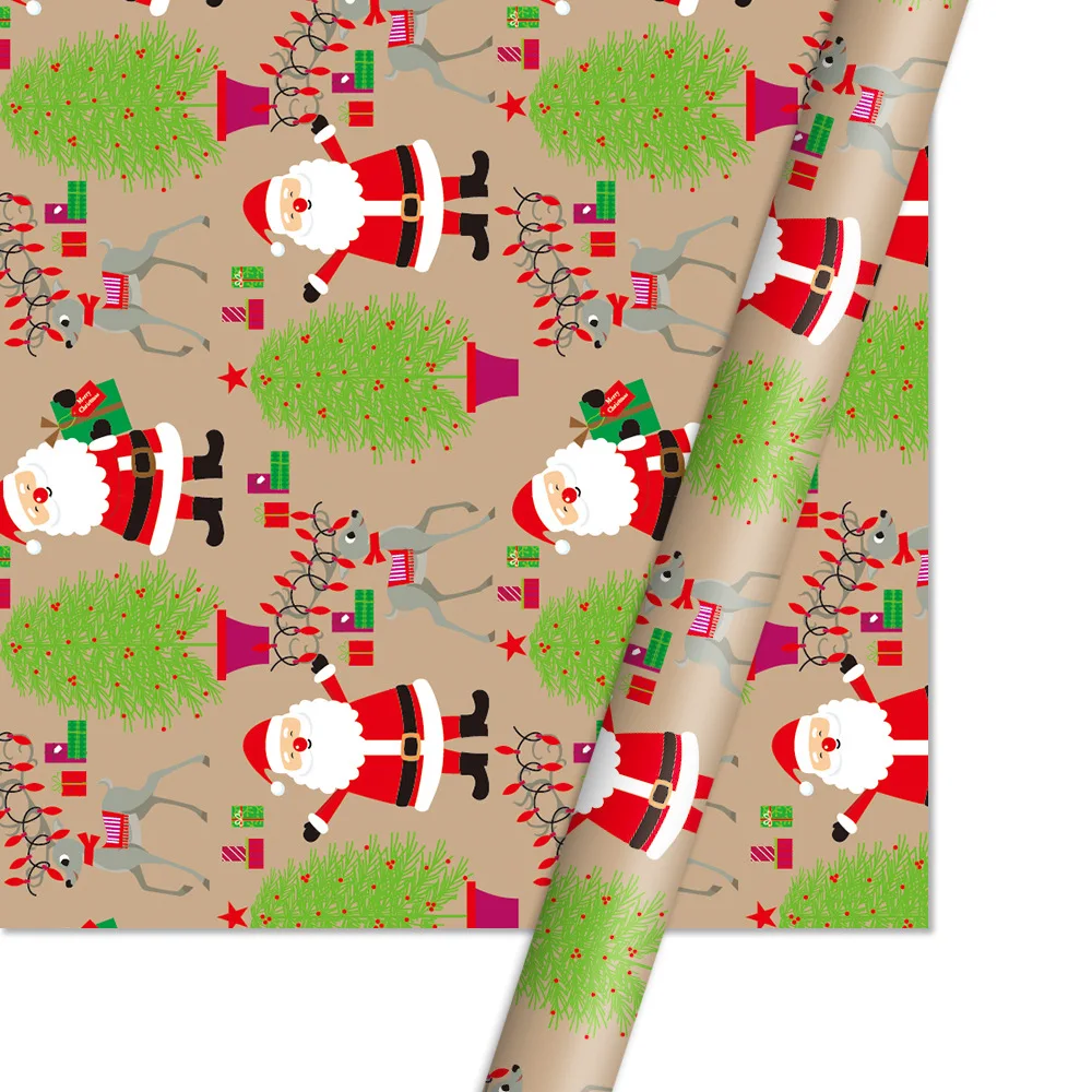 10 шт. Рождественский подарок упаковочная бумага Снеговик Санта Клаус ремесло блестящая бумага Новогодняя Подарочная коробка Упаковка DIY ремесла