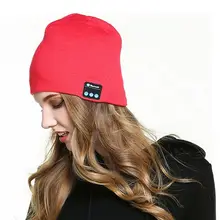 Для женщин унисекс беспроводной Bluetooth наушники Съемная зимняя вязаная шапка сплошной цвет смарт гарнитура Beanie шапка ухо грелка