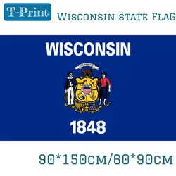 США 60x90 см 90x150 Американский штат Висконсин флаг 3x5 футов полиэстер печати баннеры для украшения