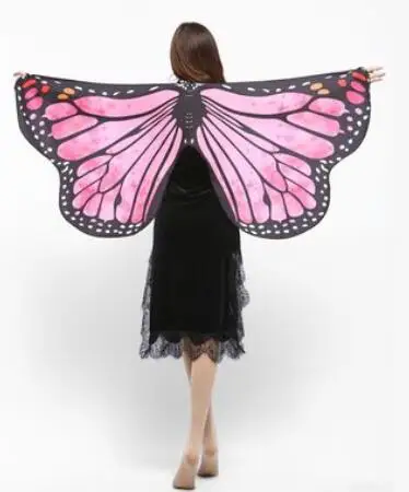 Женщины бабочки крылья Красочные Танец живота костюм аксессуар для взрослых мягкие Бабочки Монарх Крылья Новое поступление - Цвет: 2 Rose Pink