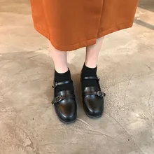 Обувь в японском стиле в стиле ретро на квадратном каблуке; обувь в стиле Харадзюку с круглым носком; обувь в британском стиле; мягкая кожаная обувь на плоской подошве для сестер