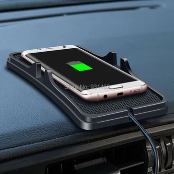 

Wireless Charging Charger Holder Dashboard Non-Slip Mat Pad For iPhone 8 8plus iPhone X Car Qi Samsung Mobile Car Charger