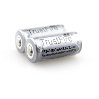 

TrustFire 16340 880mAh 3.6V Li-ion Rechargeable Battery with PCB ( 1 pair)