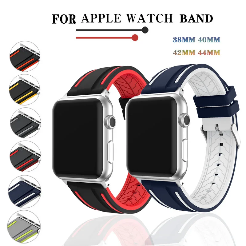 Силиконовый спортивный браслет для наручных часов apple watch ремешок 42/38/40/44 мм Смарт