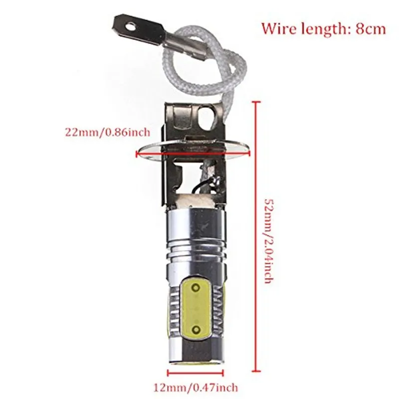 2 шт H3 7,5 W 12V COB светодиодный 6000K светодиодный светильник для автомобиля противотуманный светильник белый светильник