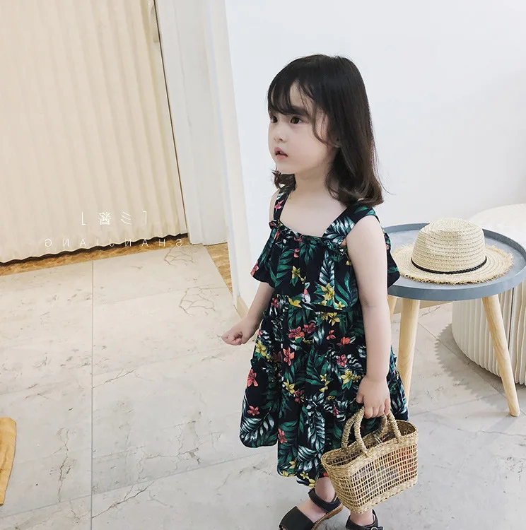 Mihkalev/летнее платье для девочек; детская одежда; платья принцессы с цветочным рисунком для девочек на день рождения; детское пляжное платье; Прямая