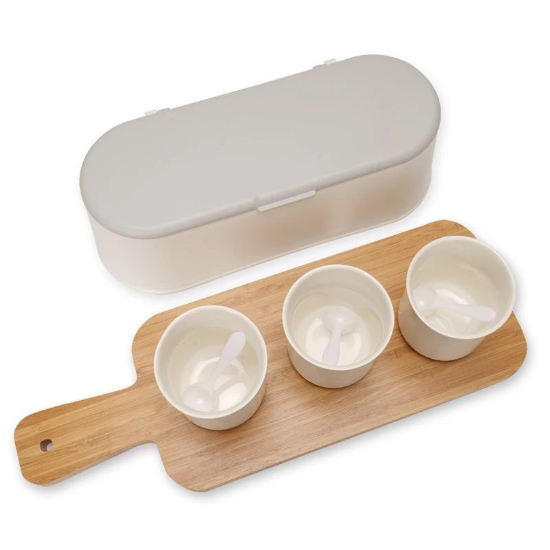 Migecon керамический контейнер для специй фарфоровая шкатулка и бамбуковая Крышка для сезонных приправ банка соль коробка для сахара посуда кухонные аксессуары