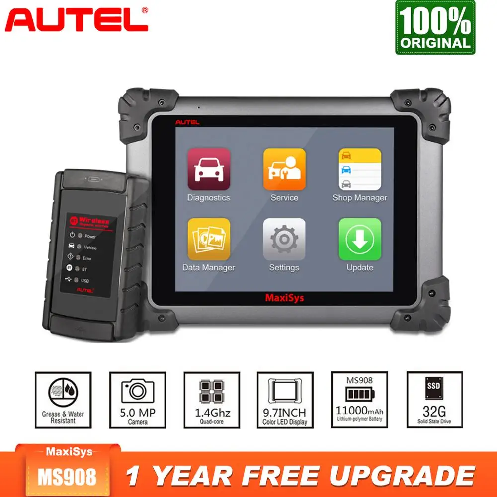 autel High-End MaxiSys Pro MS908 автомобильный диагностический инструмент OBD2 сканер беспроводной инструмент для ремонта автомобиля программный сканер автомобиля