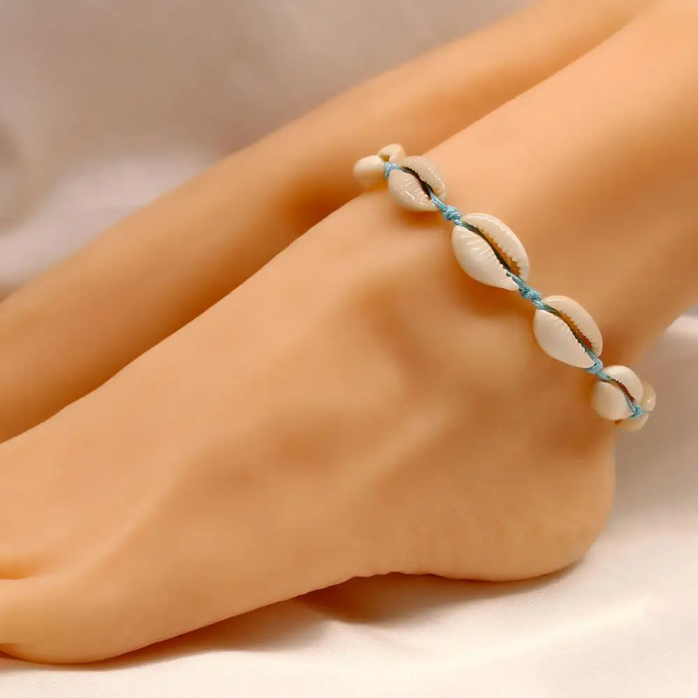 

Indicated Jewelry Anklet Shell Anklets in Rope Adujustable Leg Bracelets For Women Indian Anklet Leg Ornaments Dropship