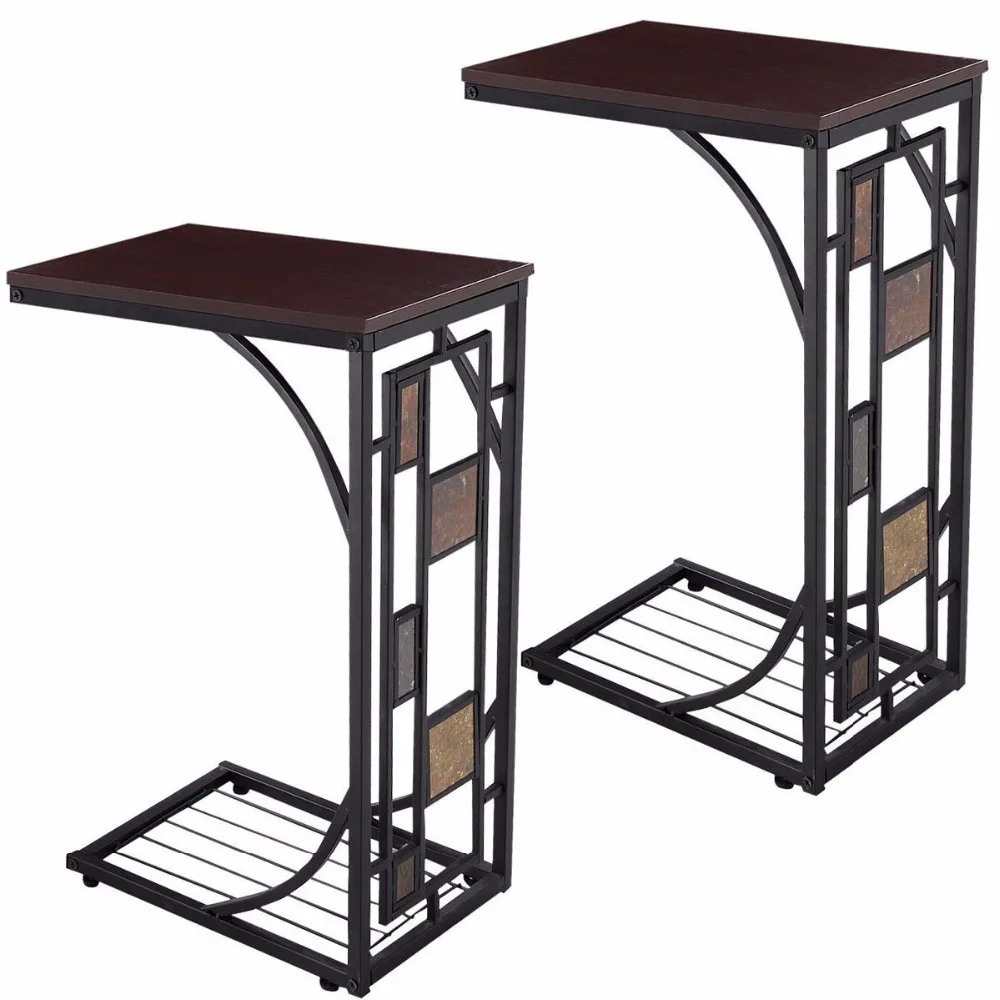 2pcs Coffee Tray Side Sofa Table Ottoman Couch Console Stand End Tv Lap Snack 2 Hw49716 In Tables From Furniture