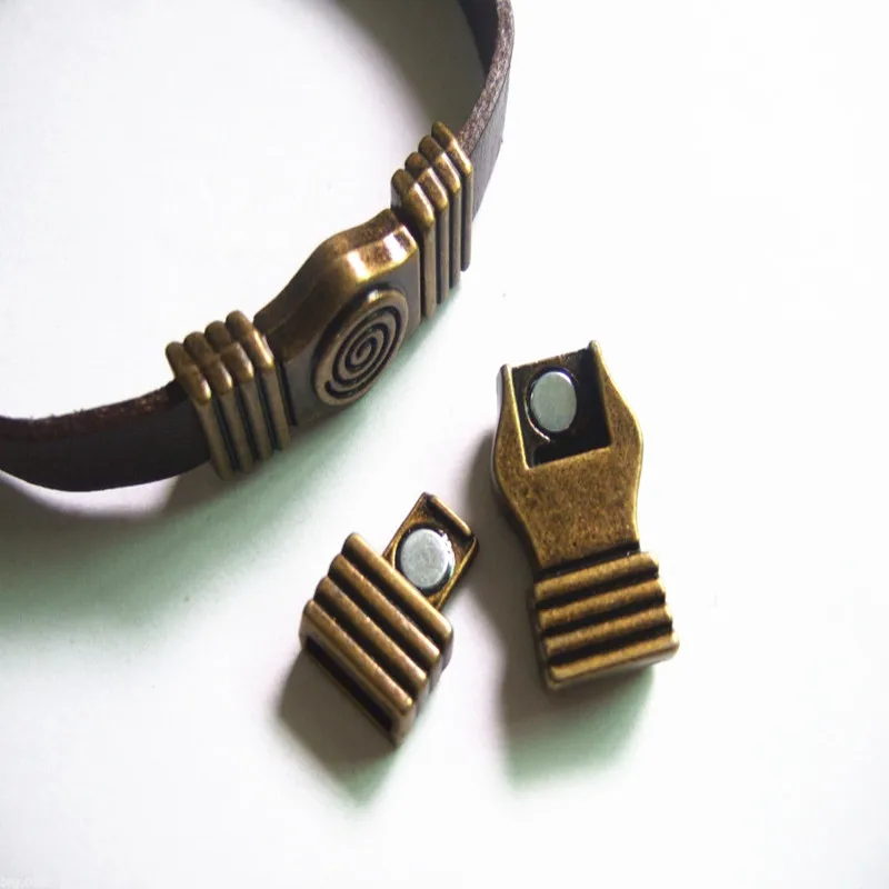 3 Sets Antique Bronze Swirl Strong Clasp For 5mm 10mm Flat