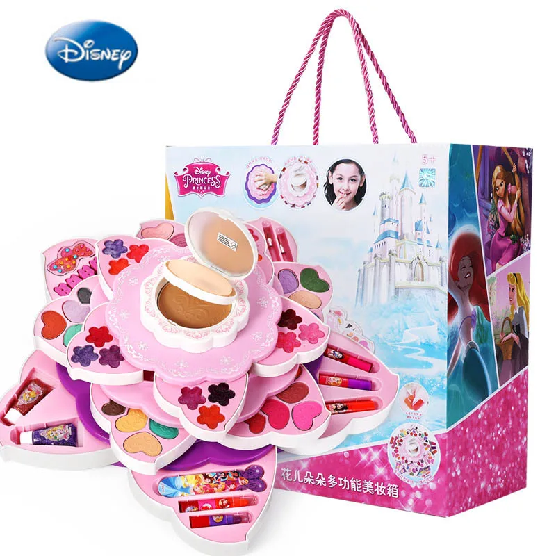 Disney Frozen pretend play Children's Cosmetics Makeup Box Princess Girl Birthday Gift Toy Set Prom Performance Makeup