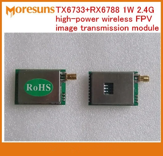 

TX6733+RX6788 1W 2.4G high-power wireless FPV image transmission Audio and video transmission transmitting and receiving module