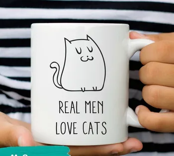 

Real Men Love Cats Mug Funny Cat Coffee Mugs for Men Cat Lover Gift for Man