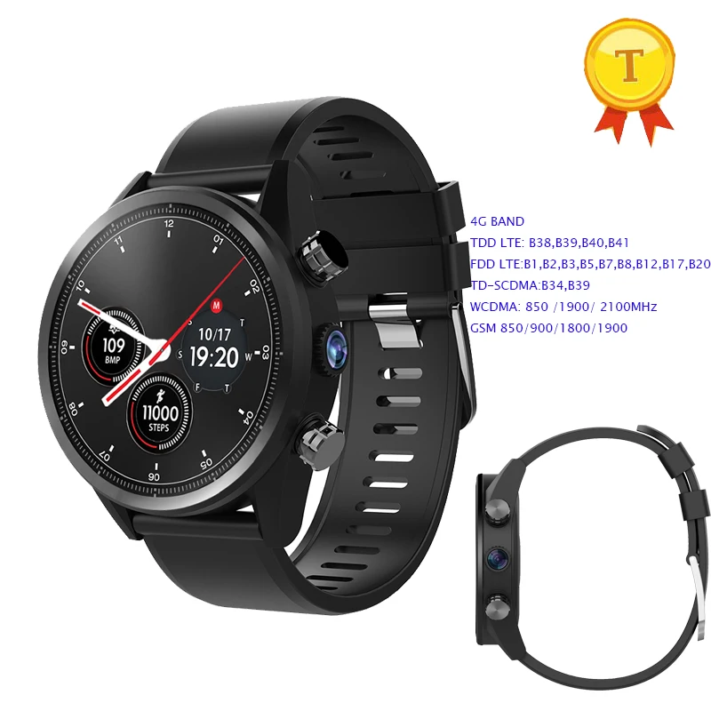 

b38 b39 b40 b41 4G round 32gb memory smart watch GPS Sport wifi smartwatch phone Android 7 Bluetooth watch Heart Rate Pedometer
