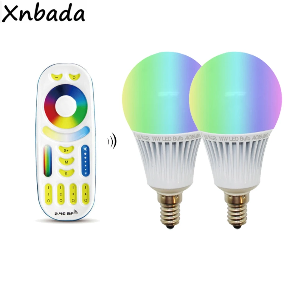 Светодиодная лампа Milight E14 5 Вт RGB + CCT беспроводная светодиодная 2 4G RGBWW пульт