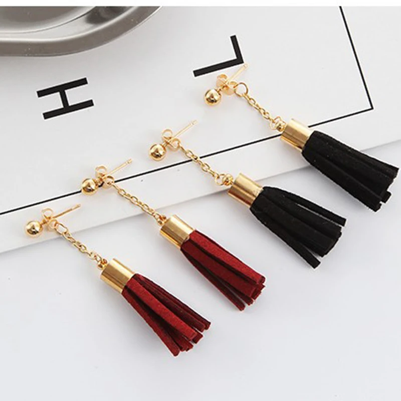 

Retro Ethnic Bohemian Handmade Women Hang Tassel Drop Earring Girl Earring Tassel Bridal Fringed European Jewelry Party Seaside
