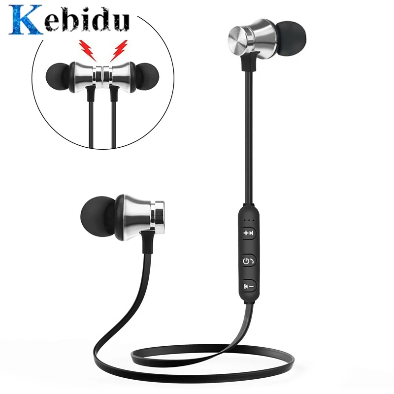Магнитные Bluetooth наушники kebidu V4.2 притягивающая гарнитура водонепроницаемый