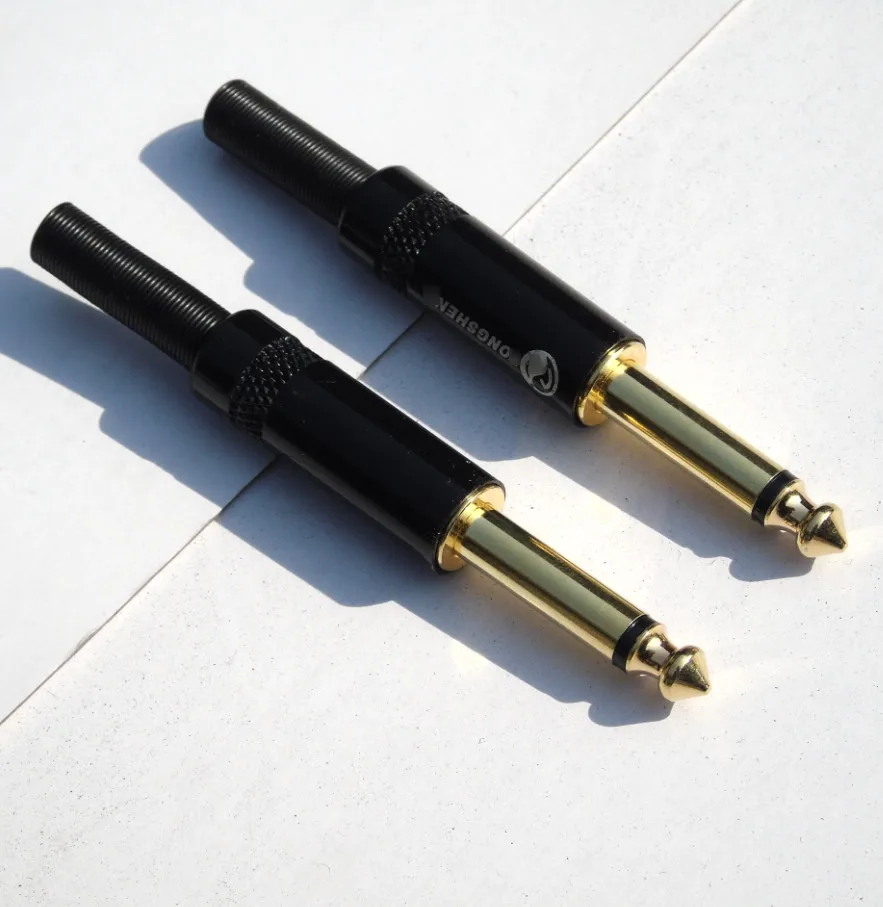 

Wholesale 20pcs/lot male 1/4" mono 6.35mm PLUG FOR MIC Microphone Speaker-black with LOGO
