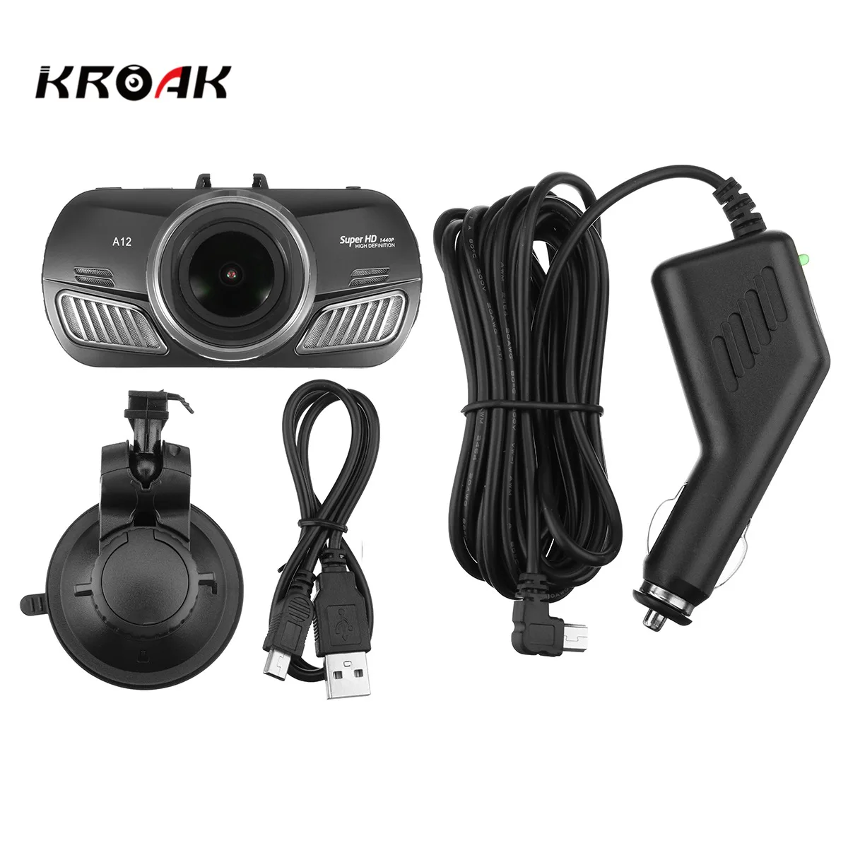 

KROAK Car Vehicle HD 1440P Mini DVR Video Recorder Camcorder G-Sensor Night Vision Vehicle Traveling Date Recorder