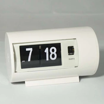

Retro Table Clock Auto Flip Clock Timepiece Desk Clock Flip Page Turning Clocks 12 Hours AM/ PM Format Display