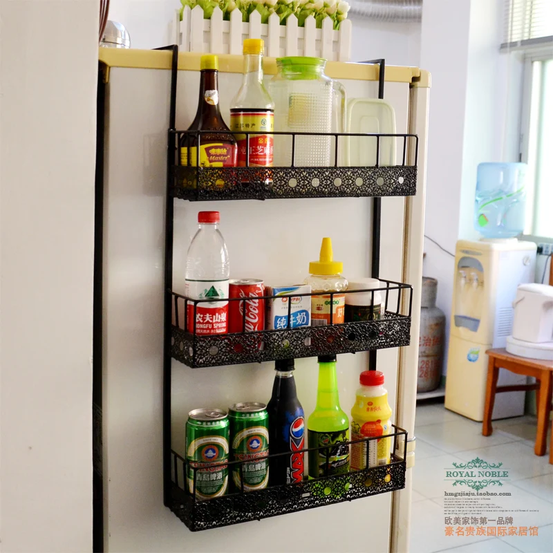 Wrought iron hanging refrigerator hook rack kitchen rack