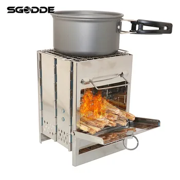 

Best selling Outdoor BBQ Charcoal Wood Stove Barbecue Cooking Burner Furnace Camping Picnic Hiking Burning Stoves Cookware