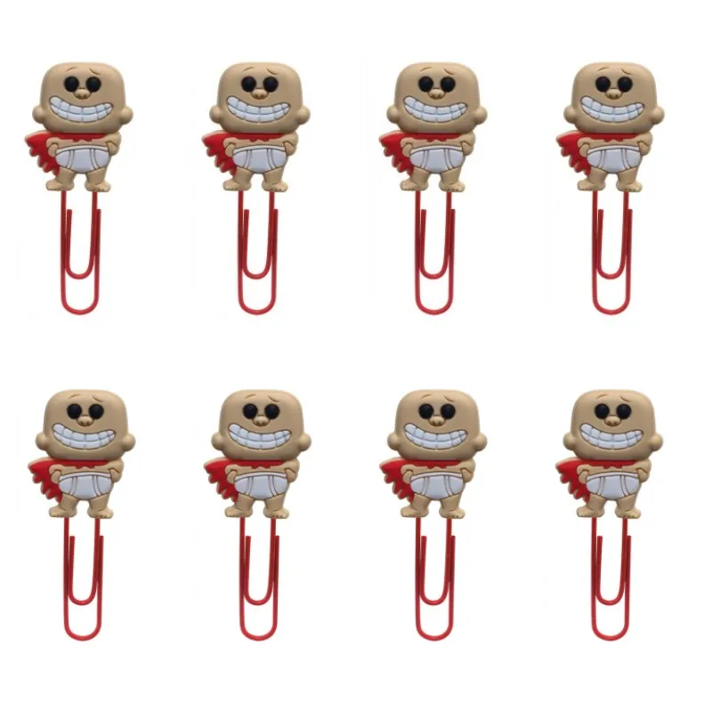 

8pcs Captain Underpants Cute Bookmarks Paper Clips for Stationery for Student Teacher Office Supply DIY Craft Kids Gift