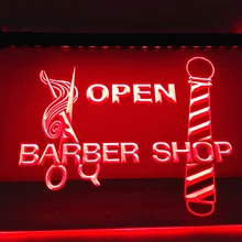 LB006-открытый парикмахерский столб ножничный светодиодный неоновый светильник Знак Домашний Декор ремесла