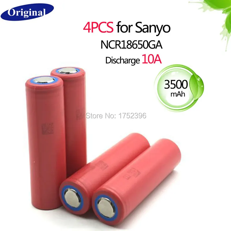 Nuovo 4 PZ Marca 18650 UR18650GA 3500 mAh batteria ad alta scarico 10A e sigarette batteria batterie per 18650 Sanyo Li Ion batteria ricaricabile|batteries batteries batteries|batterie li-pobattery xpress - AliExpress