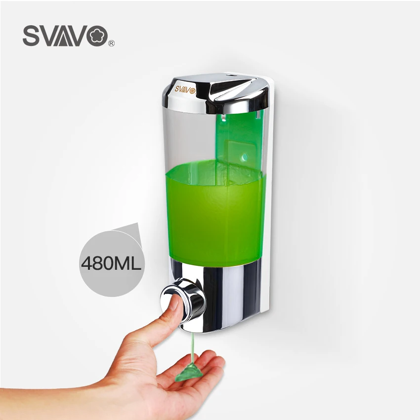 SVAVO Wall Mounted  ABS Hand Press Manual Liquid Soap dispenser for Kitchen Bathroom