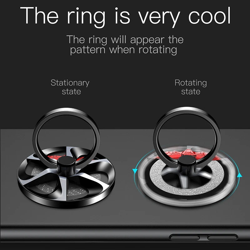 Baseus Gyro Finger Ring Holder Hand Spinner Rotary Rotation Metal Mobile Phone Holder Stand For iPhone Samsung Phone Ring Holder