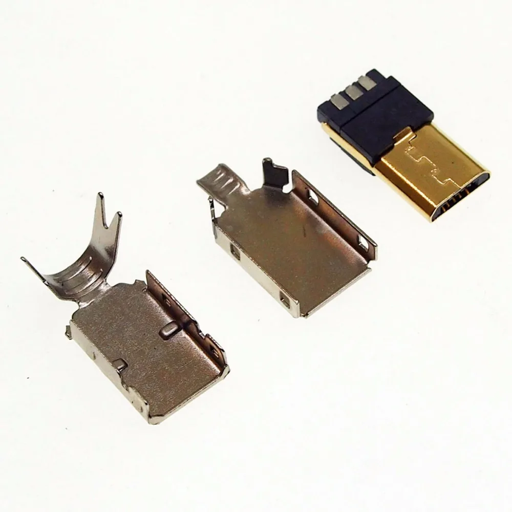 25 Комплектов Позолоченный MICRO Mike 5P USB штекер с металлическим корпусом|Коннекторы