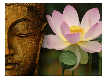 

1 Panel Free Shipping Buddha & Flower canvas wall art print painting canvas modern Home decor wall art living room decor Framed