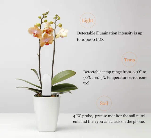 5Pcs/lot Xiaomi Mi Flora Monitor International Version Digital Plants Grass Flower Care Soil Water Light Smart Tester Sensor
