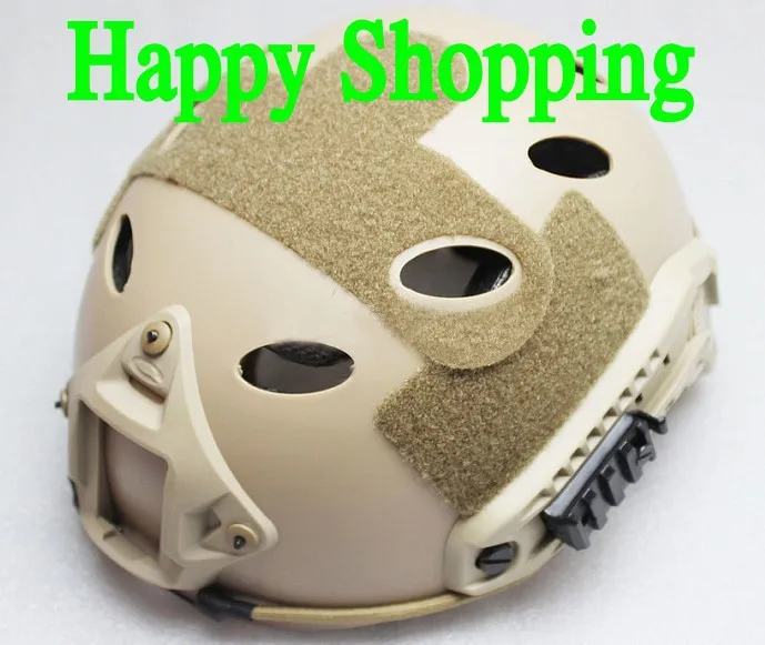

FAST PARARESCUE JUMP MILITARY Airsoft PJ HELMET With Picatinny Wing-loc ARC Rail Adapter NVG Mount Sand