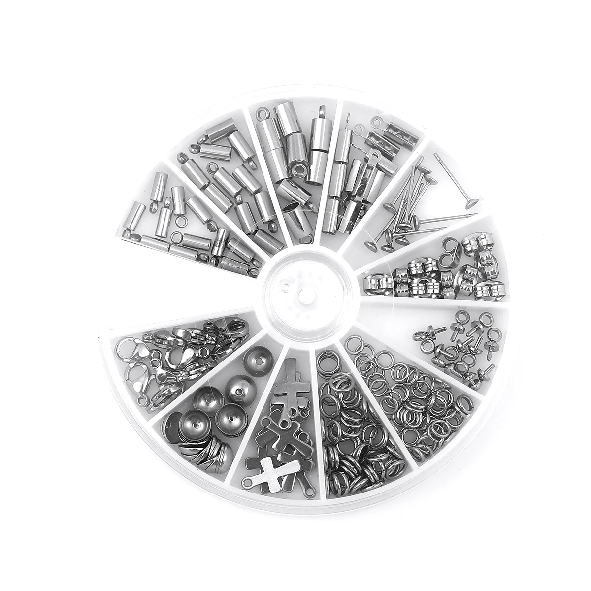 

218pc/Box Stainless Steel Open Circle Lobster Buckle Necklace Head Earplugs Pendant For DIY Jewelry Making 10x3-4mm Accessories