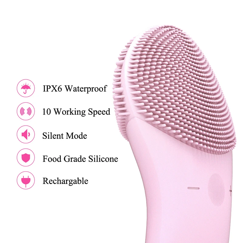 Escova de Limpeza Touchbeauty Facial Vibração Sônica Face Cleaner Dupla Silicone Profunda Poros Limpeza Rosto Massageador Tb-1788p 5 Touchbeauty escova de limpeza facial vibração sônica