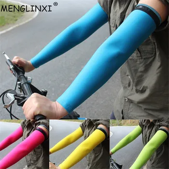 

1 Pair Ice Fabric Cycling Arm Warmers Basketball Sleeve Running Arm Sleeve Bicycle Arm warmers Summer UV Protection Arm Sleeves