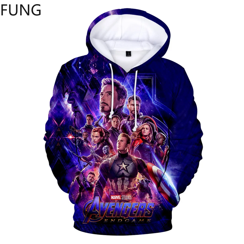 FUNG Avengers Endgame Hoodies Sweatshirts Men/Women 3D Printed Harajuku Hooded Pullovers Quantum Realm Mens Hoodie Sweatshirt