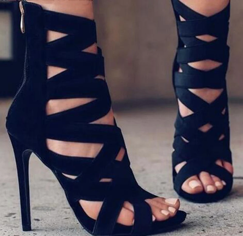 booties with skinny heel