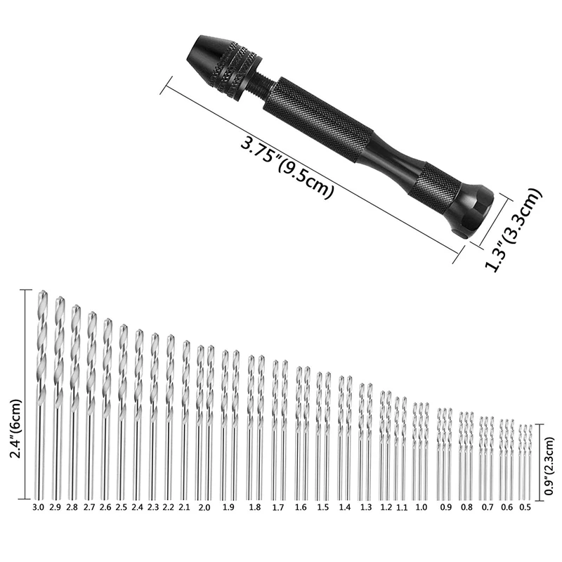 Набор ручных сверл прецизионная шпилька тиски с 49 шт. мини сверла для модели, Diy, ювелирных изделий, многоцелевой роторный инструмент
