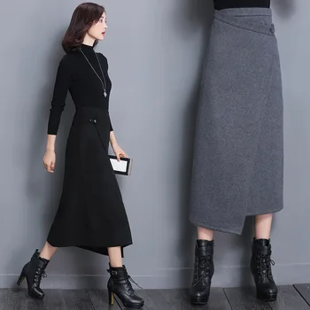 

2020 Spring New Arrival Office Skirts Womens Fashion Waist Design Buttocks Irregular Skirt Faldas Largas Elegantes Free Shippin